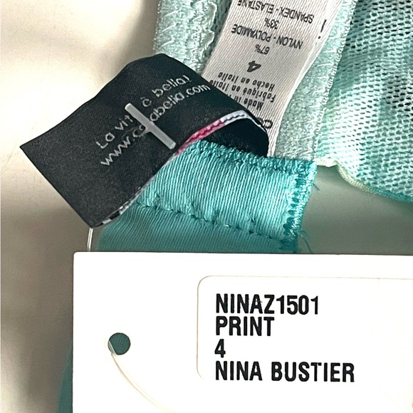 COSABELLA Italy Bustier Blue Lace Underwire Bra Lingerie (36 bust, see chart)NEW - Picture 4 of 10